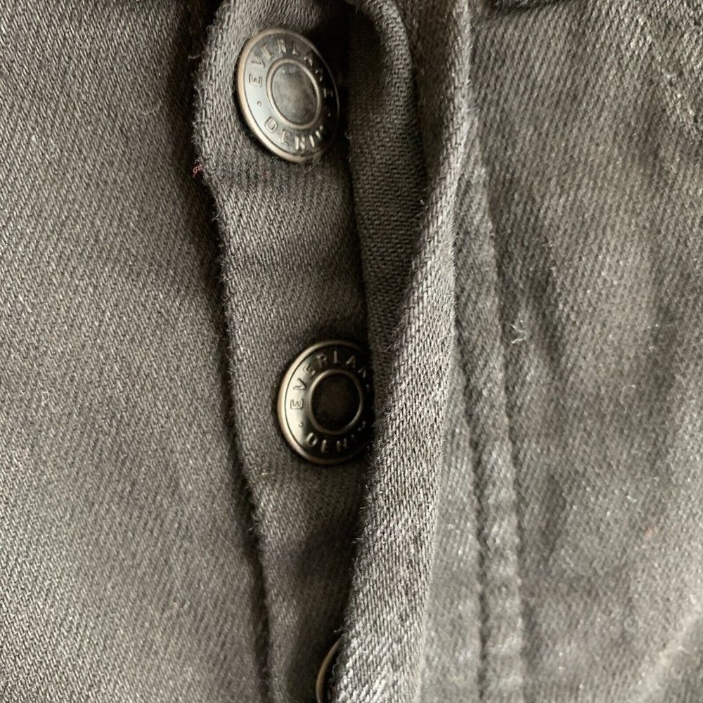 Everlane High Rise Slim Straight Cigarette Button Fly Black Denim Jeans 25R - Picture 7 of 12